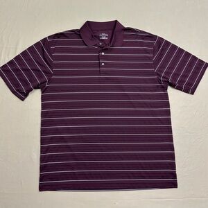 PGA Tour Men's Maroon and White Short Sleeve Polo Shirt Size XL